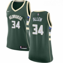 Womens Nike Milwaukee Bucks 34 Ray Allen Authentic Green Road NBA Jersey Icon Edition