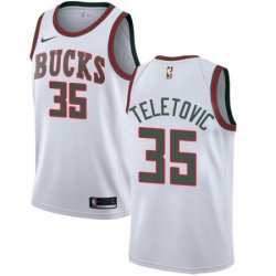 Womens Nike Milwaukee Bucks 35 Mirza Teletovic Authentic White Fashion Hardwood Classics NBA Jersey