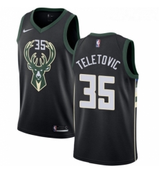 Womens Nike Milwaukee Bucks 35 Mirza Teletovic Swingman Black Alternate NBA Jersey Statement Edition