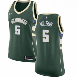 Womens Nike Milwaukee Bucks 5 D J Wilson Swingman Green Road NBA Jersey Icon Edition 