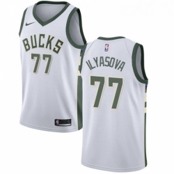 Womens Nike Milwaukee Bucks 77 Ersan Ilyasova Swingman White NBA Jersey Association Edition 