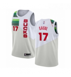 Youth Milwaukee Bucks 17 Pau Gasol White Swingman Jersey Earned Edition 