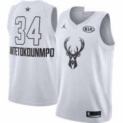 Youth Nike Jordan Milwaukee Bucks 34 Giannis Antetokounmpo Swingman White 2018 All Star Game NBA Jersey