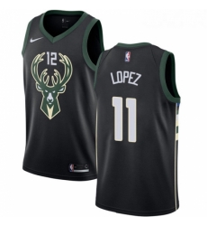 Youth Nike Milwaukee Bucks 11 Brook Lopez Swingman Black NBA Jersey Statement Edition 