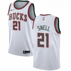 Youth Nike Milwaukee Bucks 21 Tony Snell Swingman White Fashion Hardwood Classics NBA Jersey 