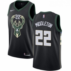 Youth Nike Milwaukee Bucks 22 Khris Middleton Swingman Black Alternate NBA Jersey Statement Edition 