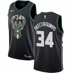 Youth Nike Milwaukee Bucks 34 Giannis Antetokounmpo Swingman Black Alternate NBA Jersey Statement Edition