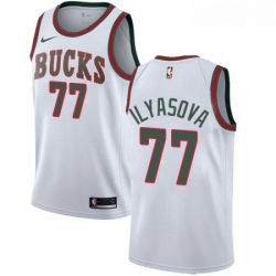 Youth Nike Milwaukee Bucks 77 Ersan Ilyasova Swingman White Fashion Hardwood Classics NBA Jersey 