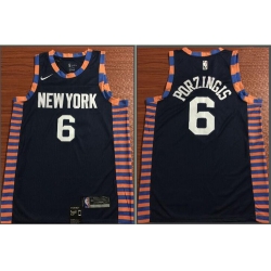 Knicks 6 Kristaps Porzingis Navy 2018 19 City Edition Nike Swingman Jersey