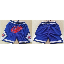 Men Chicago Cubs Team Logo Royal Just Don Pocket Baseball Shorts