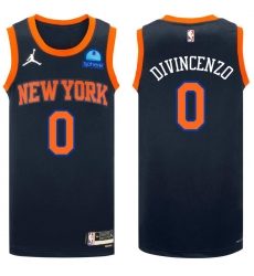 Men Jordan New York Knicks Donte DiVincenzo #0 Nike Edition Swingman Jersey Black