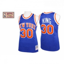 Mens Mitchell and Ness New York Knicks 30 Bernard King Authentic Royal Blue Throwback NBA Jersey