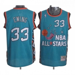 Mens Mitchell and Ness New York Knicks 33 Patrick Ewing Authentic Light Blue 1996 All Star Throwback NBA Jersey