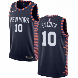 Mens Nike New York Knicks 10 Walt Frazier Swingman Navy Blue NBA Jersey 2018 19 City Edition