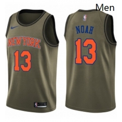 Mens Nike New York Knicks 13 Joakim Noah Swingman Green Salute to Service NBA Jersey