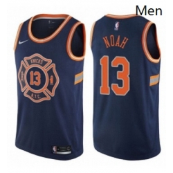 Mens Nike New York Knicks 13 Joakim Noah Swingman Navy Blue NBA Jersey City Edition