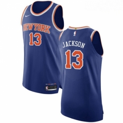 Mens Nike New York Knicks 13 Mark Jackson Authentic Royal Blue NBA Jersey Icon Edition