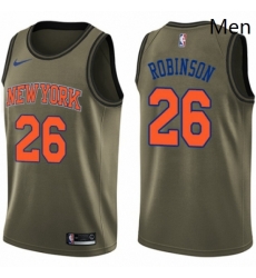 Mens Nike New York Knicks 26 Mitchell Robinson Swingman Green Salute to Service NBA Jersey 