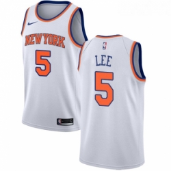 Womens Nike New York Knicks 5 Courtney Lee Swingman White NBA Jersey Association Edition