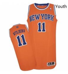 Youth Adidas New York Knicks 11 Frank Ntilikina Authentic Orange Alternate NBA Jersey 