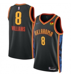 Men Oklahoma City Thunder 8 Jalen Williams Black 2024 25 City Edition Stitched Basketball Jersey