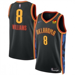 Men Oklahoma City Thunder 8 Jalen Williams Black 2024 25 City Edition Stitched Basketball Jersey