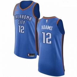 Mens Nike Oklahoma City Thunder 12 Steven Adams Authentic Royal Blue Road NBA Jersey Icon Edition