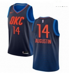 Mens Nike Oklahoma City Thunder 14 DJ Augustin Swingman Navy Blue NBA Jersey Statement Edition