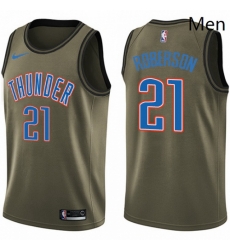 Mens Nike Oklahoma City Thunder 21 Andre Roberson Swingman Green Salute to Service NBA Jersey 