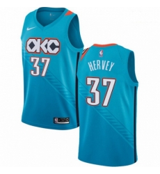 Mens Nike Oklahoma City Thunder 37 Kevin Hervey Swingman Turquoise NBA Jersey City Edition 