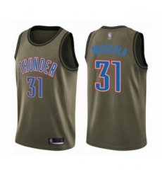 Mens Oklahoma City Thunder 31 Mike Muscala Swingman Green Salute to Service Basketball Jersey 