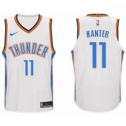 Nike NBA Oklahoma City Thunder 11 Enes Kanter Jersey 2017 18 New Season White Jersey 