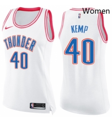 Womens Nike Oklahoma City Thunder 40 Shawn Kemp Swingman WhitePink Fashion NBA Jersey