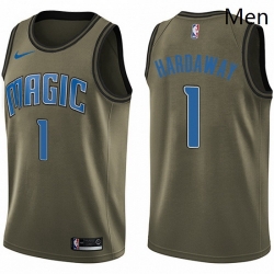 Mens Nike Orlando Magic 1 Penny Hardaway Swingman Green Salute to Service NBA Jersey