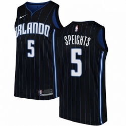 Mens Nike Orlando Magic 5 Marreese Speights Swingman Black Alternate NBA Jersey Statement Edition 