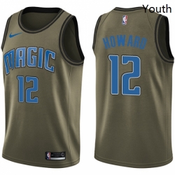 Youth Nike Orlando Magic 12 Dwight Howard Swingman Green Salute to Service NBA Jersey 