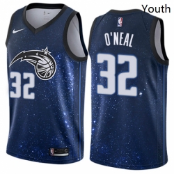 Youth Nike Orlando Magic 32 Shaquille ONeal Swingman Blue NBA Jersey City Edition