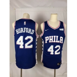 76ers 42 Al Horford Blue Nike Throwback Swingman Jersey