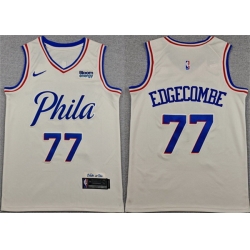 Men Philadelphia 76ers  77 V  J  Edgecombe Cream City Edition Swingman Stitched Jersey