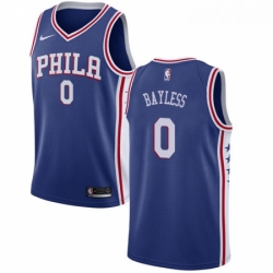 Mens Nike Philadelphia 76ers 0 Jerryd Bayless Swingman Blue Road NBA Jersey Icon Edition