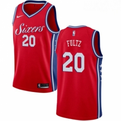 Mens Nike Philadelphia 76ers 20 Markelle Fultz Authentic Red Alternate NBA Jersey Statement Edition