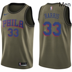 Mens Nike Philadelphia 76ers 33 Tobias Harris Green NBA Swingman Salute to Service Jersey 