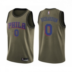 Mens Philadelphia 76ers 0 Josh Richardson Swingman Green Salute to Service Basketball Jersey 