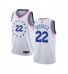 Mens Philadelphia 76ers 22 Mattise Thybulle White Swingman Jersey Earned Edition 