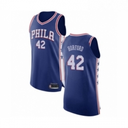 Mens Philadelphia 76ers 42 Al Horford Authentic Blue Basketball Jersey Icon Edition 