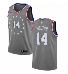 Womens Nike Philadelphia 76ers 14 Shake Milton Swingman Gray NBA Jersey City Edition 