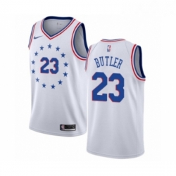 Womens Nike Philadelphia 76ers 23 Jimmy Butler White Swingman Jersey Earned Edition 