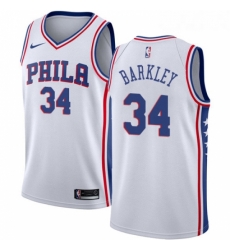 Womens Nike Philadelphia 76ers 34 Charles Barkley Swingman White Home NBA Jersey Association Edition