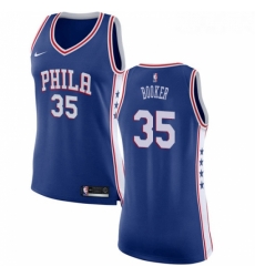 Womens Nike Philadelphia 76ers 35 Trevor Booker Swingman Blue NBA Jersey Icon Edition 