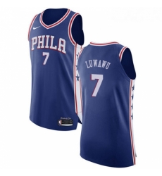 Womens Nike Philadelphia 76ers 7 Timothe Luwawu Authentic Blue Road NBA Jersey Icon Edition